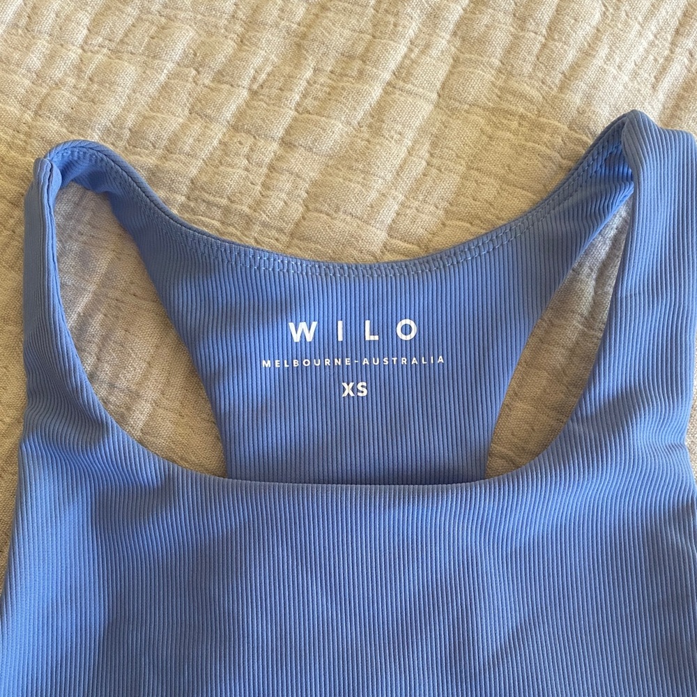 Base Ribbed (Sky Blue) Performance Sports Bra - Picture 2 of 9